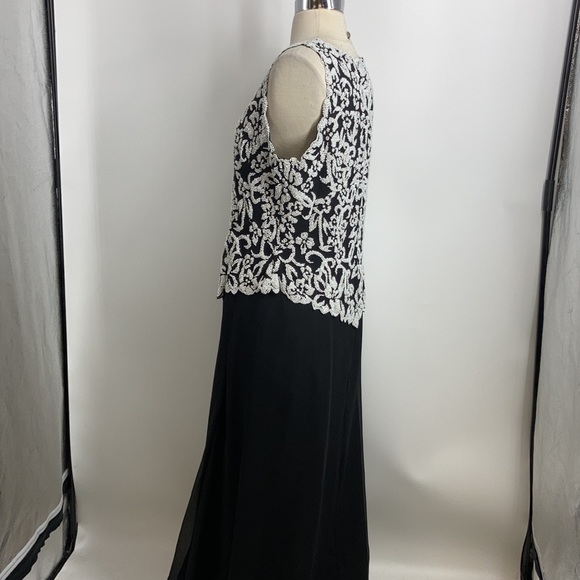Jkara Beaded Black Maxi Dress - sz12 - Picture 3 of 12